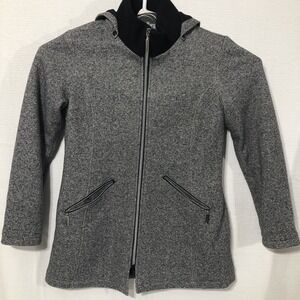 INTERNATIONAL DETAILS WOMEN'S HOODED JACKET Small Gray Full Zip Stylish Coat